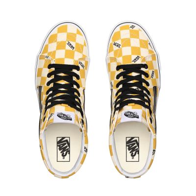 Vans Big Check Sk8-Hi - Kadın Bilekli Ayakkabı (Sarı)